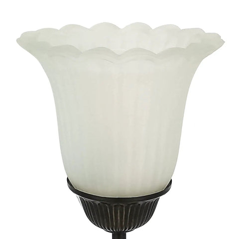 Touch Bedside Lamp With Dual USB Ports And 3 Way Dimming, Vintage White Glass Shade Leaf Design For Bedroom Or Living Room