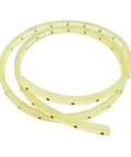Flexible curve router guide, 2 meters long, green polyurethane, designed for precise woodworking contours.