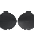 Mazda 3 Sedan 2019 to 2024 Rear Left And Right Tow Eye Hook Cover Caps Set shown in black durable material