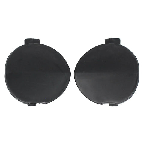 Mazda 3 Sedan 2019 to 2024 Rear Left And Right Tow Eye Hook Cover Caps Set shown in black durable material