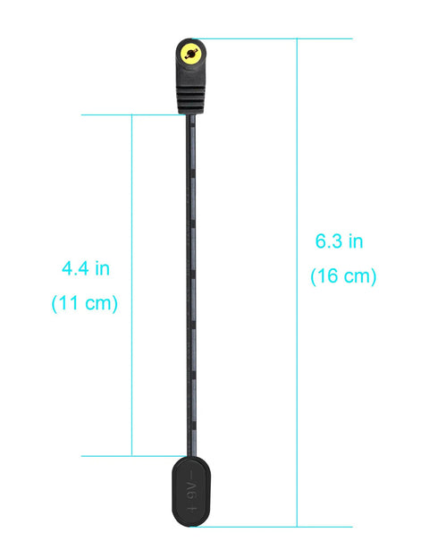 9V Battery Clip Converter Cable For Guitar Effects Pedals With 5.5mm Outer And 2.1mm Inner Plug Negative Center Right Angle Dual Cables