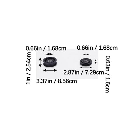 Gotta love this sleek Rastky Flat Idler Pulley Kit For Your Lawn Mower Deck That Fixes V Belt Slippage And Delivers Super Smooth Operation With Durable Plastic Metal Bearings Perfect Match For GX20286 287 Models Plus More Decks Like LA100 LA105 LA110. Two black idler pulleys with size labels