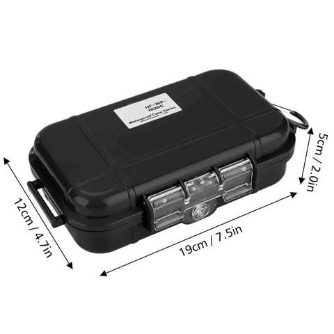 Rogue Tough Waterproof Storage Case With Removable Rubber Padding, black, 19cm x 12cm x 5cm, ideal for camping and travel.