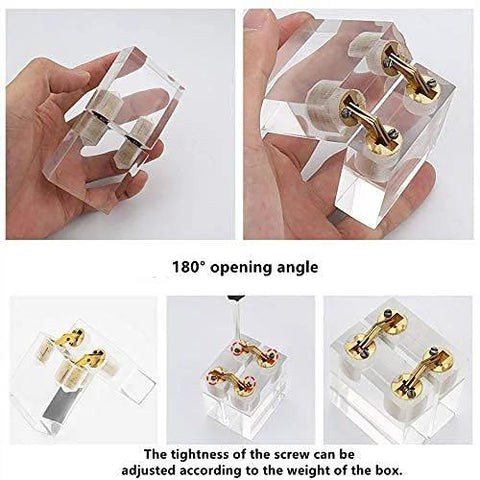 10 Pack 10mm Invisible Brass Barrel Hinges Hidden Concealed Furniture Hinges With 180 Degree Opening displayed in clear plastic