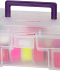 12-Inch ProBox Plastic Storage Toolbox For Art Supplies And Crafts, durable clear organizer case with safe rounded edges, shown with handle