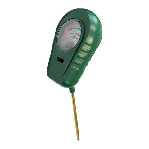 3 In 1 Soil Tester With Long And Short Probes For Moisture Fertility And Plant Water Needs, green casing with gauge