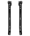 Heavy Duty Bottom Mount Drawer Slides For Kitchen Cabinets And Furniture Drawers in solid steel, side view showing black finish and holes.