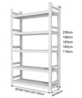 Heavy Duty Steel Frame 5 Tier Garage Shelves Metal Storage Rack Adjustable Industrial Bookshelf 236cm tall with five levels