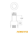Pro Grade Threaded Dust Collection Quick Coupler Adapter Connects Standard 4 Inch Ports To 2.5 Inch Hoses With A Slick Right Hand Fit And No Sweat Setup technical diagram with measurements.