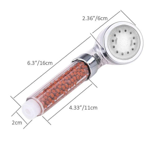 LED Shower Head With Hose And Adjustable Arm Bracket High Pressure Filtration Handheld Shower for dry skin dimensions