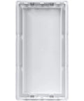 Rock Solid White Abs Plastic Access Panel With Six By Twelve Inch Cut Out For Drywall Wall And Ceiling Patch shown from above.
