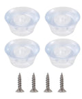 Four nail-on rubber feet with screws for 50 Pcs Nail On Rubber Feet For Cutting Boards And Furniture Legs Non Slip Silicone Gliders