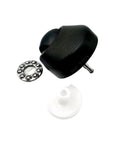 Black ECOVACS front caster wheel with bearing and white spacer for T10/T20/X1 Omni and X1 Turbo robot vacuums