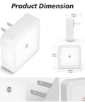 Sujeet Night Light plug-in wall night light, white square cover with dusk-to-dawn sensor; 8-pack.