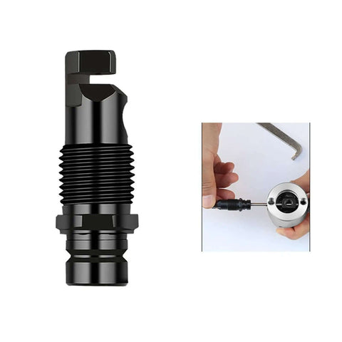 Double Head Sheet Metal Nibbler With LED Illumination Metal Cutter Drill Attachment shown in black with installation details