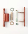 Heavy Duty 7 Inch Gate Hinges With Needle Roller Bearings, Bolt On To Gate And Post, Driveway And Pedestrian Gate Hardware, 2150P Lubricable Hinges, Sold As A Pair, red metal parts