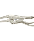 Long Nose Locking Pliers Four Inch With Adjustable Pressure, Hardened Teeth, Guarded Release Trigger For Quick Unclamping And Solid Grip