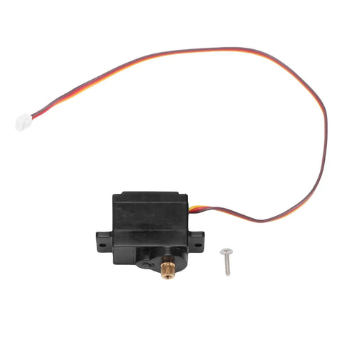 Heavy Duty Metal Gear Rc Motor Servo For Wltoys 244016 3365 Models, black with wires, includes mounting screw, smooth steering upgrade.