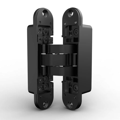Black Invisible Door Hinge With 180 Degree Swing Heavy Duty Concealed Hinge Supports Up To 135lb Three Way Adjustable