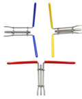 Durable Silver Hydraulic Cylinder Rod Cup Sealing Installation Tool For Quick Mechanic Repair On Heavy Machinery And Lifts Without Damage, set with colored handles