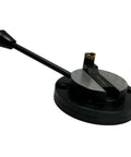 Ball turning attachment for lathe with base, adjustable radius tool, black handle and gold cutting insert