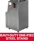 Heavy Duty 6 By 48 Inch Belt And 12 Inch Disc Combination Sander equipped with a steel stand, ideal for industrial use.