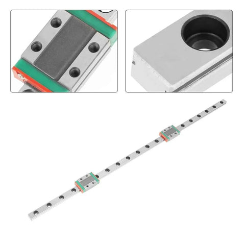 Miniature Linear Rail Bearing Guide Rail 400mm LML9B 9mm Wide with Two Slide Blocks for CNC Parts and 3D Printer Projects