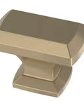 Chamfered Slim Bar Cabinet Knob In Champagne Bronze 1-1/4 In Rectangle Hardware For Kitchen And Bath Cabinets Durable Metal Pull Handle With Modern Look