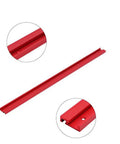 Premium Red Aluminum 600mm T Slot Miter Track With Scale For Precise Woodworking And DIY Projects close-up view of the red track.