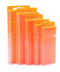 Orange Plastic Drill Bits Storage Box With Pull Out Design, Durable Tool Case for Twist Drills, Thickened Build, Easy Access Organizer