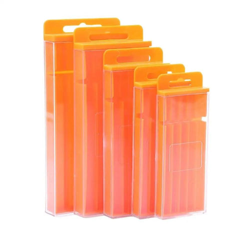Orange Plastic Drill Bits Storage Box With Pull Out Design, Durable Tool Case for Twist Drills, Thickened Build, Easy Access Organizer