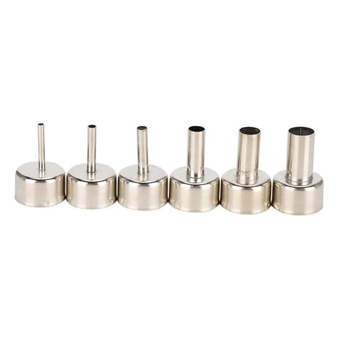 Stainless Steel Hot Air Rework Nozzle Kit For SMD Soldering And PCB Maintenance, 6-Piece Set (3mm-12mm), front view