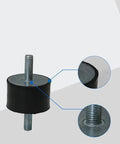 Heavy Duty Metric Male To Male Rubber Shock Absorber Rock Solid Crash Pad Damper Bobbin Mount Isolator with metal threading.