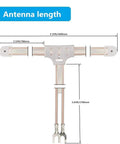 300 Ohm FM Antenna T Shape Dipole With Spade Terminal dimensions in inches and millimeters for Yamaha Sharp JVC Denon Marantz
