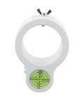 Circular Drill Level Attachment With Dual Axis Bubble Level For Electric Drills, ABS plastic, front view with bubble level visible.