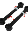 Jeep JK Front Swaybar Quick Disconnect System with stainless steel tapered mounting posts, self-aligning bushings, 2007-2018 models.