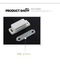Magnetic Cabinet Latch White Plastic 4 Pack for Kitchen Cupboards and Furniture Easy Install Magnetic Door Catch for Cabinets
