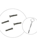 Top Notch Replacement Temple Screws For Wayfarer RB2140 Sunglasses with silver hinge pins and compact screwdriver tool.