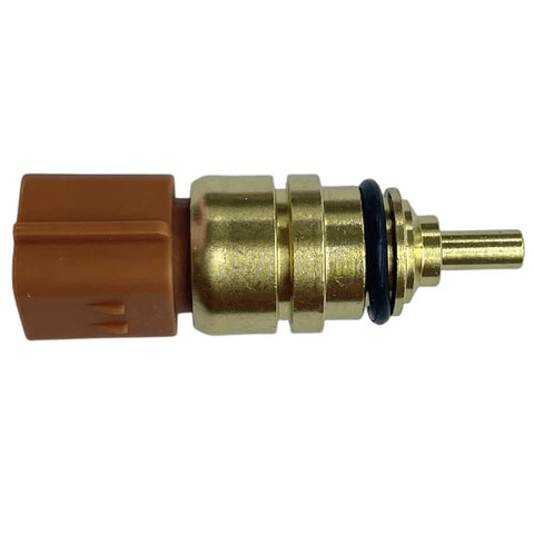 Side view of DAOKACUO coolant temperature sensor with brown connector and brass body