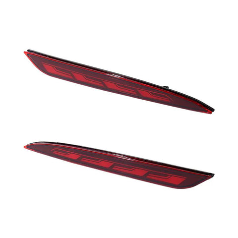 Sequential Flow Rear Bumper Stop Lamp And Running Drl Light With Dynamic Turn Signal For Tesla Model S 2014 Through 2020 Crisp Premium Slick Plug Pair Replacement Kit double tail lamps with red lens design.