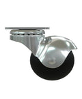 Four Piece Stem Casters Set, 1.5 Inch Square Lightweight Sofa Wheels, side view of a smooth rolling caster for home furniture