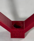 Close-up of Rock Solid Dual Magnet Smoke Detector Test Tool For Fire Safety Systems, red plastic with dual magnetic probes.