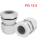 PG13.5 Cable Gland 10 Pack Waterproof Plastic Locknut White For 6mm To 11mm Cable Diameter Dustproof Weatherproof Wire Entry