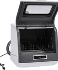 Smooth Operator Countertop Dishwasher With Three Reliable Wash Cycles Heated Dry Setting And Rotating Spray For Sparkling Dishes, open view with control panel.