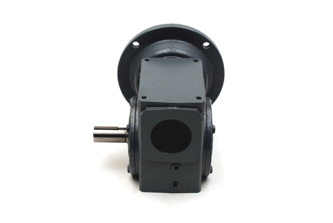Front view of Cast Iron Worm Gear Speed Reducer 60 To 1 56C Frame Industrial Reducer with visible input shaft
