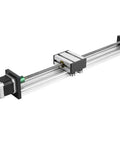 Badass 0808 Screws Long Stage Actuator Nema 17 42 Stepper Motor on an aluminum slide table for smooth linear motion.