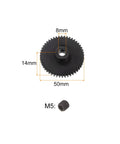 Mod 1 48T Pinion Gear With 8mm Bore For RC Cars And Trucks, Hardened 45 Carbon Steel Pinion Drive Gear dimensions and M5 grub screw