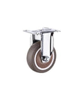 4 Pack 2.5 Inch Fixed Casters Rubber Silent Stem Wheels Set For Furniture Brown Finish Lightweight Yet Heavy Duty Smooth Rolling Quiet Operation
