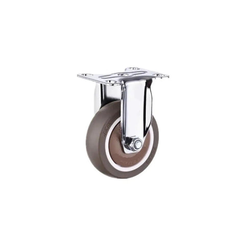4 Pack 2.5 Inch Fixed Casters Rubber Silent Stem Wheels Set For Furniture Brown Finish Lightweight Yet Heavy Duty Smooth Rolling Quiet Operation