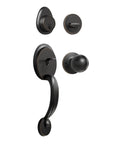 Oil-Rubbed Bronze Front Door Lock Set With Double Handles And Dummy Front Door Handles, Easy Install, visible lock components